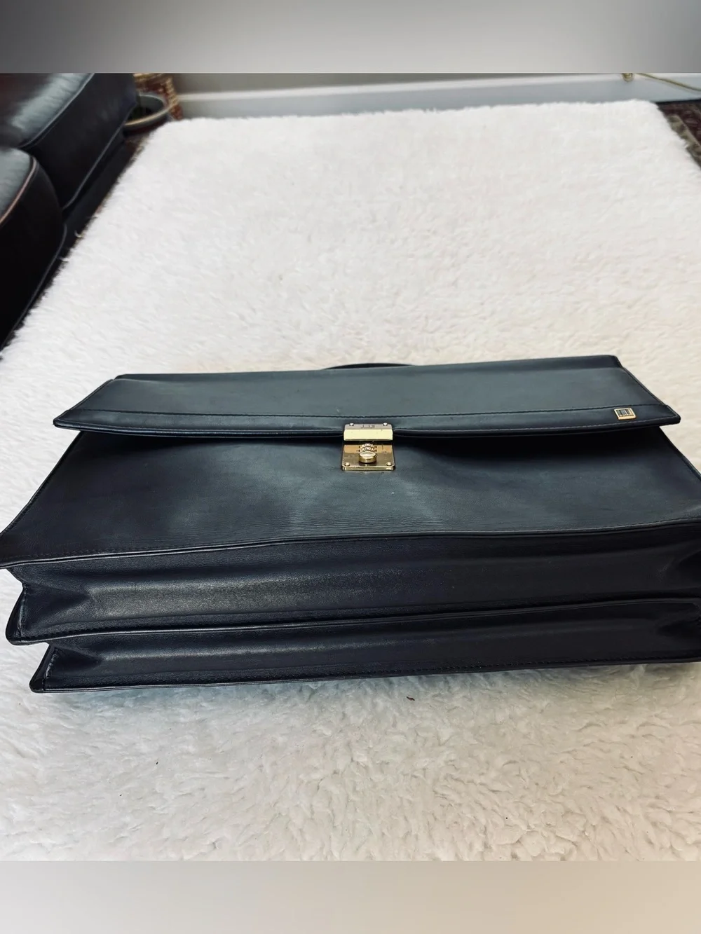 Dunhill Vintage Black Leather Unisex Attache/Business Bag